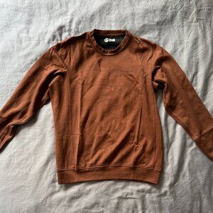Outlier Doublefine Merino Pullover Sweater, Size Medium, Brown Allspice